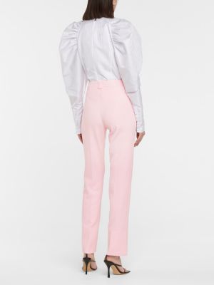 Pantaloni cu picior drept slim fit Roland Mouret roz