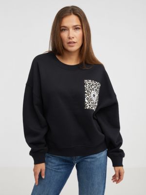 Sweatshirt mit leopardenmuster Converse schwarz