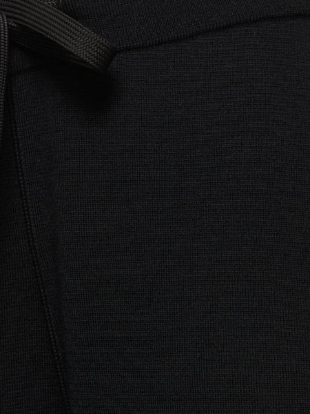 Vlnené teplákové nohavice Moncler čierna
