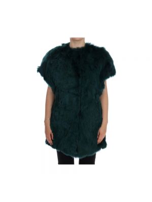Gilet di pelliccia senza maniche in lana d'alpaca Dolce & Gabbana Verde