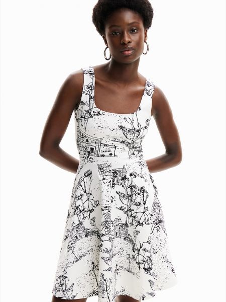 Платье мини с абстрактным узором Desigual черное