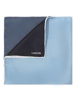 Синий шелковый платок Lanvin