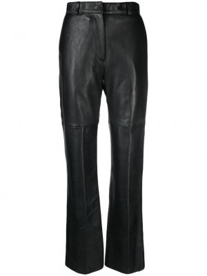 Δερμάτινο παντελόνι με ίσιο πόδι Tela μαύρο