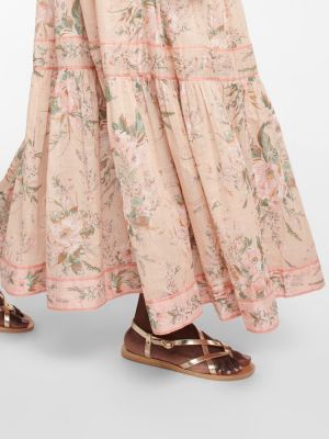 Bavlněné dlouhé šaty Zimmermann růžové