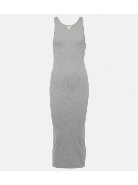 Pamučna midi haljina od jersey Valentino siva