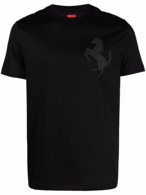 Koszulka z nadrukiem Ferrari czarna