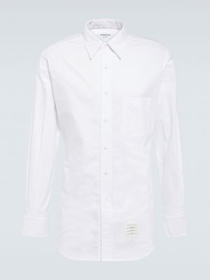 Хлопковая рубашка Thom Browne белая