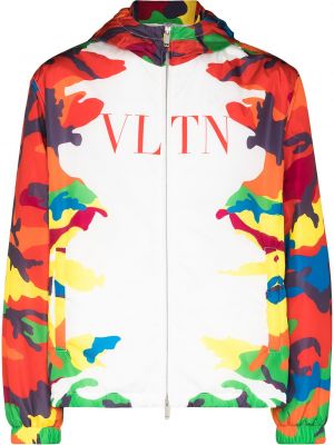 Windjacke mit reißverschluss mit camouflage-print Valentino Garavani weiß