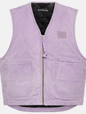 Джинсовая куртка без рукавов Acne Studios фиолетовая