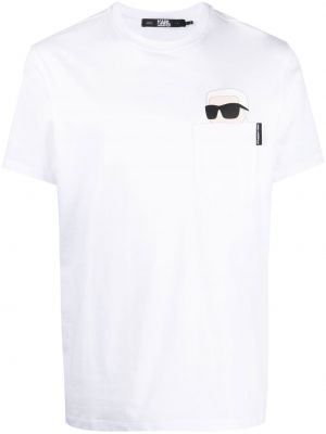 T-shirt med fickor Karl Lagerfeld vit