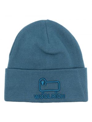 Čepice s výšivkou Woolrich modrý