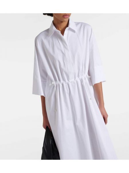 Pamučna midi haljina Max Mara bijela