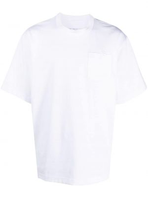 Koszulka bawełniana z kieszeniami Sacai biała