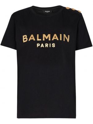 Памучна тениска черно Balmain