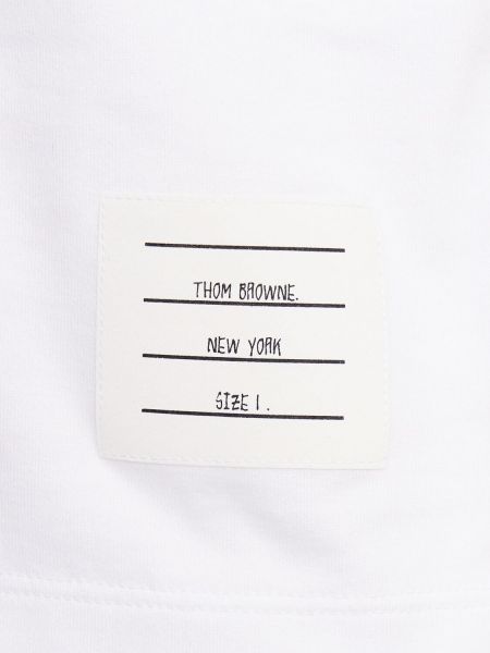 Βαμβακερή μπλούζα από ζέρσεϋ με τσέπες Thom Browne λευκό