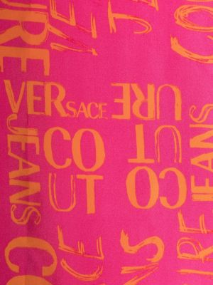 Seiden schal mit print Versace Jeans Couture pink