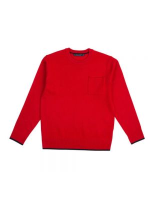 Czerwony sweter z okrągłym dekoltem Jeckerson