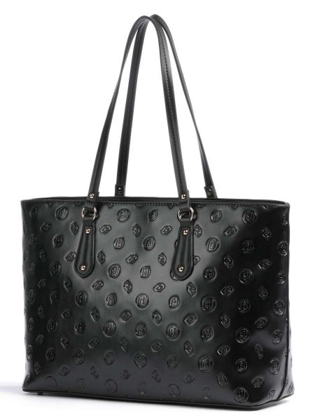 Кожаная сумка шоппер из искусственной кожи Liu Jo черная