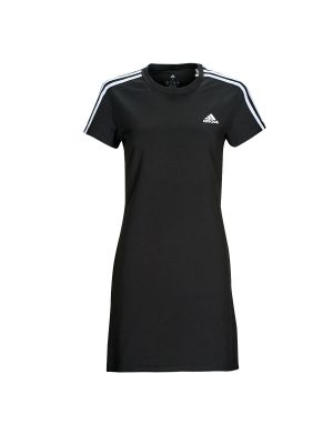 Csíkos testhezálló ruha Adidas fekete