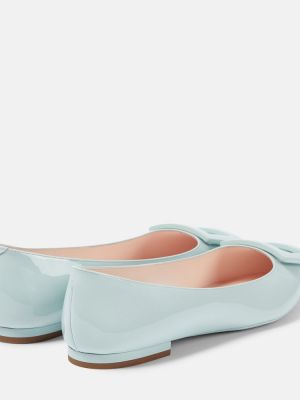 Lakkozott bőr balerina cipők Roger Vivier kék
