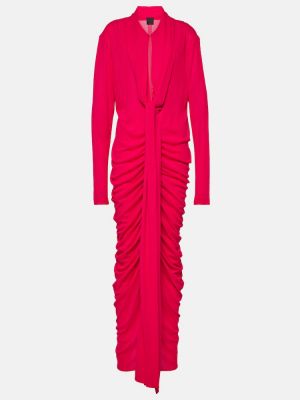 Sukienka długa z dżerseju Givenchy różowa