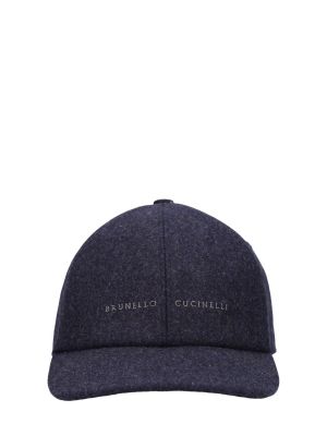 Șapcă de lână de flanelă Brunello Cucinelli gri