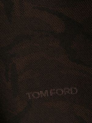 Žakárový vlněný šál Tom Ford hnědý