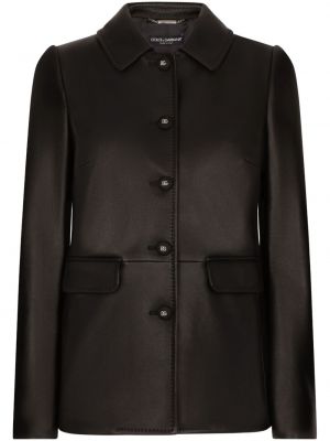 Kožená bunda Dolce & Gabbana černá