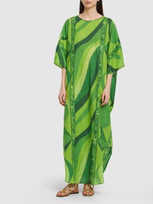 Robe longue en coton Pucci vert