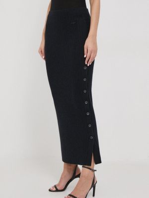 Długa spódnica wełniana Calvin Klein czarna