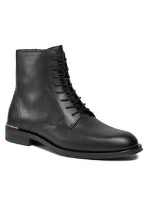 Šněrovací kotníkové boty Tommy Hilfiger černé