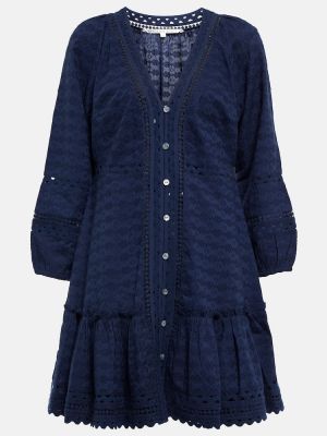 Mini vestido de algodón Veronica Beard azul