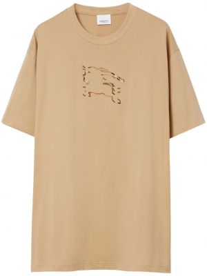 Bavlněné tričko Burberry béžové