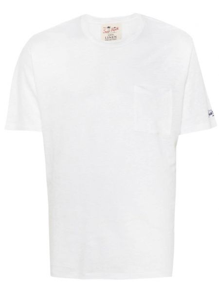 Lenvászon hímzett póló Mc2 Saint Barth fehér