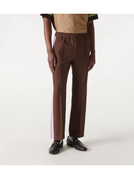 Spodnie slim fit Gucci brązowe