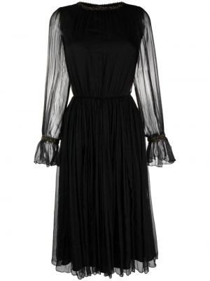 Jedwabna sukienka midi Nissa czarna