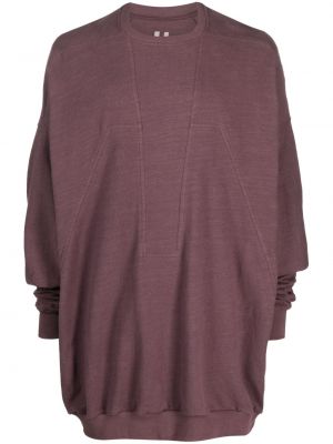 Oversize памучен пуловер Rick Owens виолетово