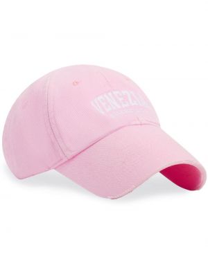 Cappello con visiera ricamato Balenciaga rosa