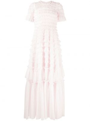 Макси рокля бродирана Needle & Thread розово
