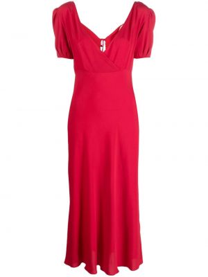 Midi šaty s výstřihem do v Nº21 červené