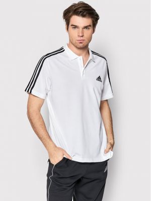Dryžuotas siuvinėtas polo marškinėliai Adidas balta