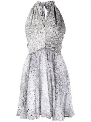 Hedvábné šaty s potiskem s abstraktním vzorem Federica Tosi