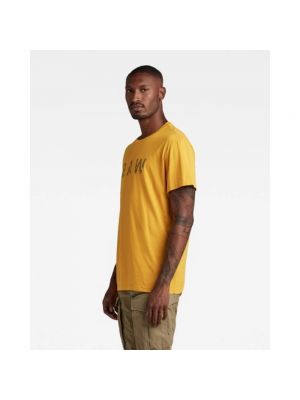 Camisa de algodón de estrellas G-star amarillo