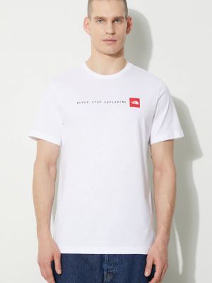 Тениска с дълъг ръкав с принт The North Face бяло