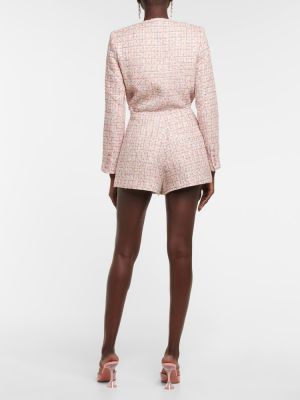 Tweed high waist shorts Self-portrait pink