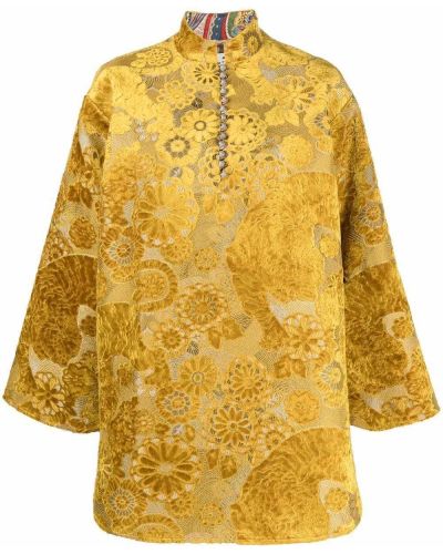 Mini vestido con bordado de flores Etro amarillo