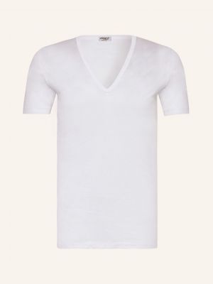 Klasické tričko s výstřihem do v Zimmerli bílé