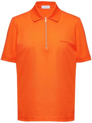 Поло тениска с цип Ferragamo оранжево
