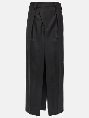 Μάλλινη maxi φούστα Victoria Beckham μαύρο