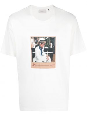 T-shirt aus baumwoll mit print Limitato weiß